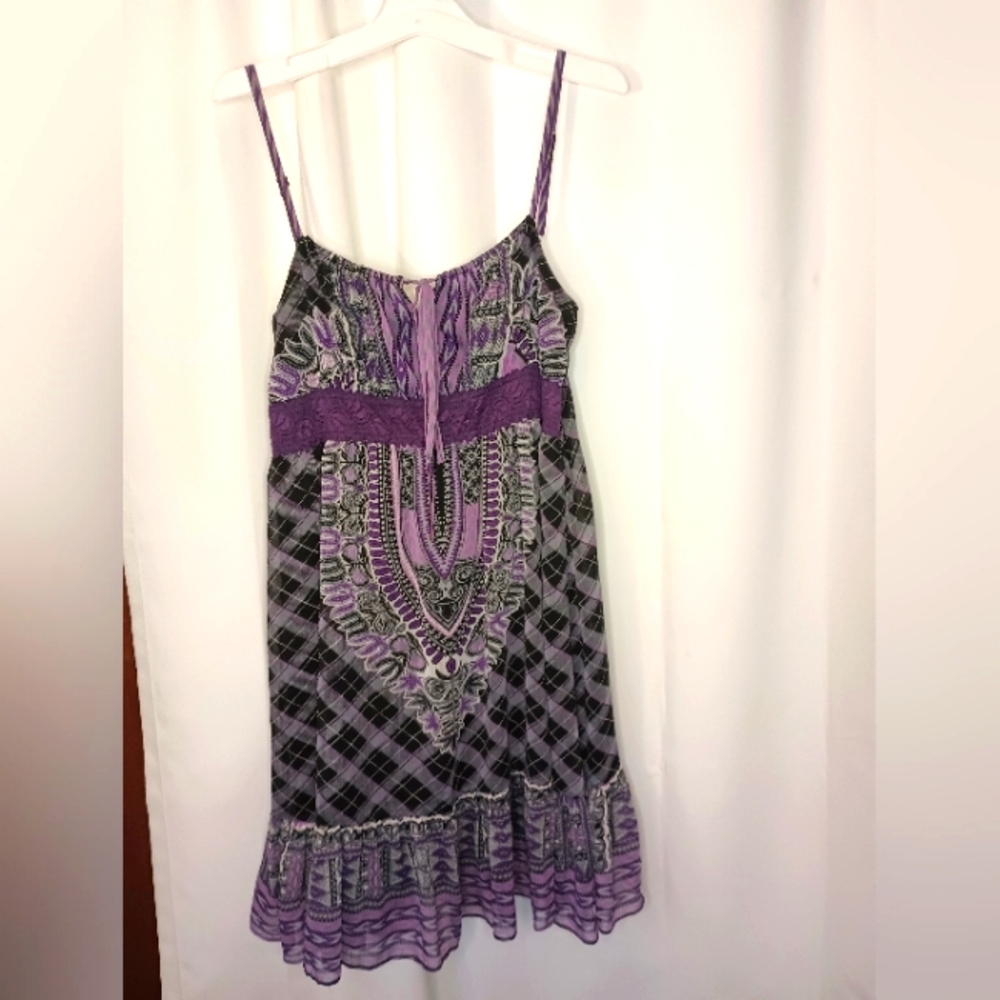 Vintage Twenty One Babydoll Dress Medium Purple Boho Festival Coachella - Picture 1 of 10